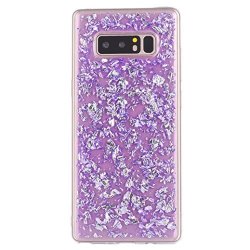 Voberry Ultra-thin Glitter Tpu Case Cover For Samsung Galaxy Note 8 Purple