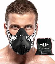 Vikingstrength Training Workout Mask For Running Biking Mma Endurance With Adjustable Resistance High Altitude Elevation Mask For Air Resistance Training 24 Breathing Levels ... White Cammo