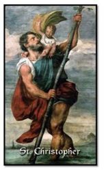 St Christopher Holy Prayer Card - Patron Saint For Travellers