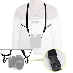 COSTIN Harness Strap Great For Binoculars Camera And Rangefinders Quick Release & One Size Fits All Bino cam - Webbing Black