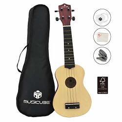 Picks and Spare Strings MUSICUBE 21 Inch Soprano Ukulele superior quality music toy Color Series Blue 