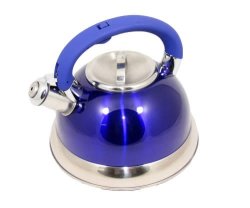 Energy Saving Whistling Stainless Kettle 3L Works On Gas Electric Stove Blue