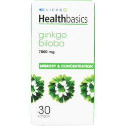 Clicks Healthbasics Ginkgo Biloba 7000mg 30 Softgels