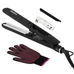 Steam Hair Straightener Gloera Auto Shut Off Adjustable Temperatures Professional Hair Straightening And Curler With Steam Ultrasonic Technology Making Your Hair Stay Moisturized Black