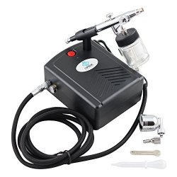 Ophir 0.3MM Airbrush Spray Paint Air Compressor Kit For Hobby Temporary Tattoo Car Painting Black