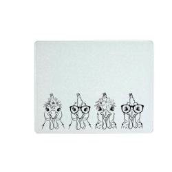 Chickens - Large Glass Printed Cutting Board
