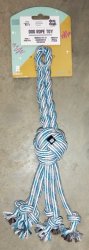 Ball With Tassel Rope Dog Toy - Blue