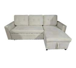 Sleeper Couch Sofa Bed With Storage Corner Sofa - Velvet Beige