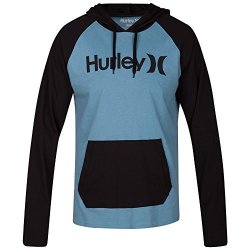 Hurley Men's One & Only Raglan Jersey Hoodie Cerulean Large