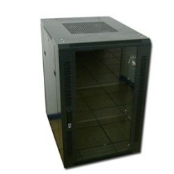 Acconet 18U 19" Assembled Rack 800MM Deep Black Clear Glass Door With Lock 4 220V Fans 2SHELVES