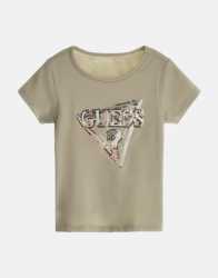 Guess Kids Eco Front Triangle Logo T-Shirt - 10Y Green