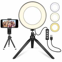 Muzi Trade LED Ring Light Live Tripod Selfie Artifact Fill Light Plus Bracket Portable LED Ring Light 15.24CM