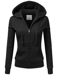 Doublju Lightweight Thin Zip-up Hoodie Jacket For Women With Plus Size Black Small