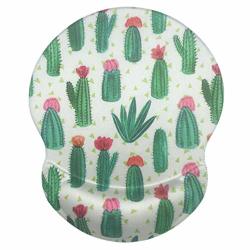 Ergonomic Designed Mouse Pad With Wrist Rest Support. Cute Cactus Wrist Mouse Pads Non Slip Rubber Round Mousepads Great For Gaming & Work Wrist Cactus