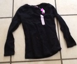 Ackermans Girls Black Longsleeve Shirt - With Tags On - 12-13yr