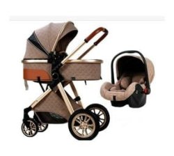 Belecoo 3 In 1 Baby Stroller Pram - Brown