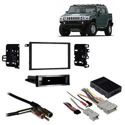 Compatible With Hummer H2 2003 2004 2005 2006 2007 Double Din Aftermarket Stereo Harness Radio Install Dash Kit