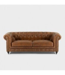 Light Brown Colton Chesterfield Full Leather Couch
