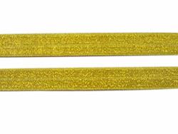 Xixiboutique 15 Yards Glitter Fold Over Elastic Stretch Foldover Foe Elastics For Hair Ties Headbands Gold