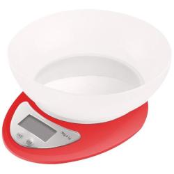 Red Digital Kitchen Scale With Bowl