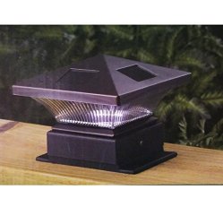 Ihome Pagoda Solar Post Light 2.4 Lumens Stainless Steel Remington Bronze Finish