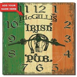 Redeye Laserworks Irish Pub Hardboard Kitchen Clock - Personalized