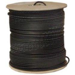 Pcconnecttm RG6U Outdoor Direct Burial Coaxial Cable 18AWG Solid Black 1000 Feet Cable Spool