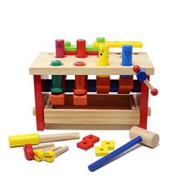 JOYIN Wooden Pounding Bench Classic Tool Toy With Hammer Kids Wooden Building Set