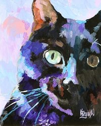 Black Cat Fine Art Print On 100% Cotton Watercolor Paper