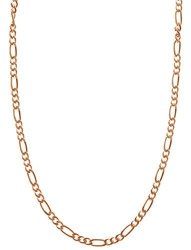 Rose Gold Plated Sterling Silver Figaro Chain Link Bracelet 2MM Italian 10 Inch