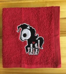 Embroidered Skeleton Horse Face Cloth