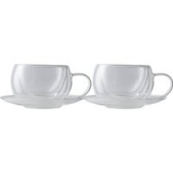 Maxwell & Williams Maxwell And Williams Blend Double Wall Cup And Saucer 270ML - Set Of 2
