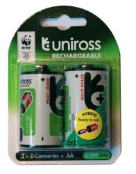 Uniross D Rechargeable Batteries