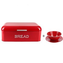 Hot X384 Square Metal Large Vintage Kitchen Storage Tin Canister bread Box bin container holder holiday Gifts Red