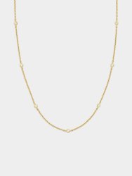 Goldair Gold Plated Sterling Silver Cubic Zirconia Station Chain