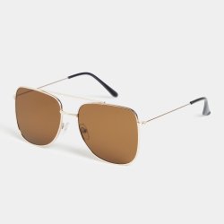 Women's Brown Aviator Sunglasses