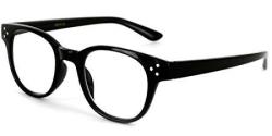 Metro" Round Wayfarer Reading Glasses With Studs For Men And Women Black +2.00