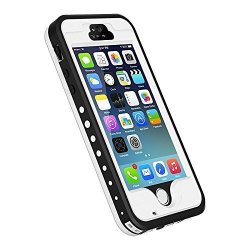 Iphone 5S SE Case Waterproof Dirtproof Shockproof Durable Hard Cover Case For Apple Iphone 5S Fully Supports Finger Print Function For 5S -white