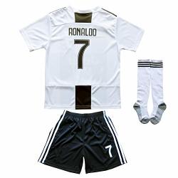 Fcrm 2018 2019 New 7 Cristiano Ronaldo Kids Home Soccer Jersey & Shorts Youth Sizes New Juve 8-9 Years Old
