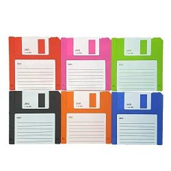 Daily Proposal Labelled Retro Floppy Disk Silicone Coaster Blank 3.5" Diskette Novelty Design Non-slip Multicolored 6