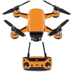 MightySkins Skin For Dji Spark MINI Drone Combo - Solid Orange Protective Durable And Unique Vinyl Decal Wrap Cover Easy To Apply Remove
