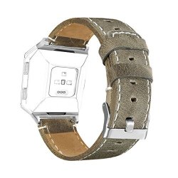 For Fitbit Ionic Leather Bands Rosa Schleife Soft Leather Fitbit Fitness Smart Watch Bands Replacement Straps With Stainless Steel Classic Buckle Bracelet Clasp Wristbands