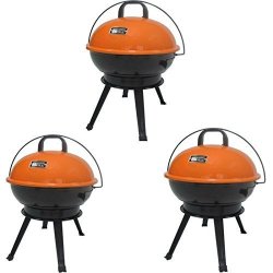 Expert Grill 14.5" Portable Charcoal Grill Competitive Orange Pack Of 3