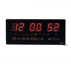 Digital LED Wall Clock - Calendar And Temperature