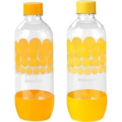 Sodastream 1L Pet Carbonating Bottles Twin Pack -orange yellow