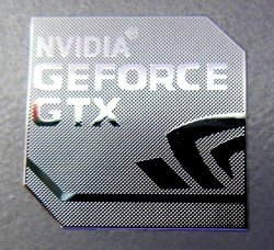 Nvidia Geforce GTX Polished Metal Sticker 18MM X 18MM 830