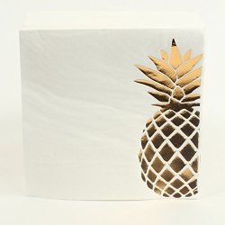 Andaz Press Gold Foil Lunch Napkins Pineapple 6.5-INCH 50-PACK Paper Napkin Gold Luau Tropical Decor Paper Napkin For Wedding Kids Birthday Party Graduation Hawaiian