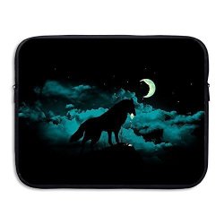 Night Wolf Print Business Briefcase Laptop Sleeve For 13 Inch Macbook Pro Air Lenovo Samsung Sony