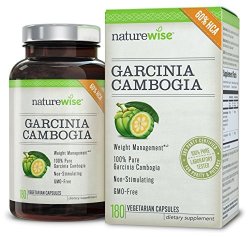NatureWise 100% Pure Garcinia Cambogia Extract With Superior Absorption Supports Weight Loss Curbs Appetite All Natural Non-gmo 180 Count