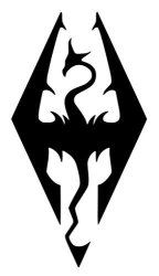 Skyrim Imperial Symbol Sticker Decal 6"X3" Black